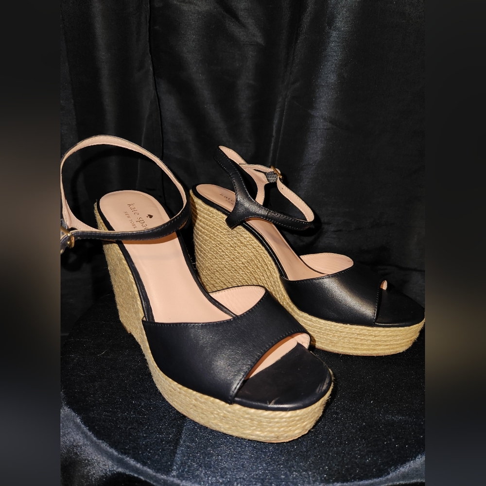 Kate Spade Black Wedges size 9